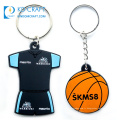 Porte-clés de basket-ball de sport en pvc souple de forme ronde personnalisée par fabricant de la chine avec une taille de différence